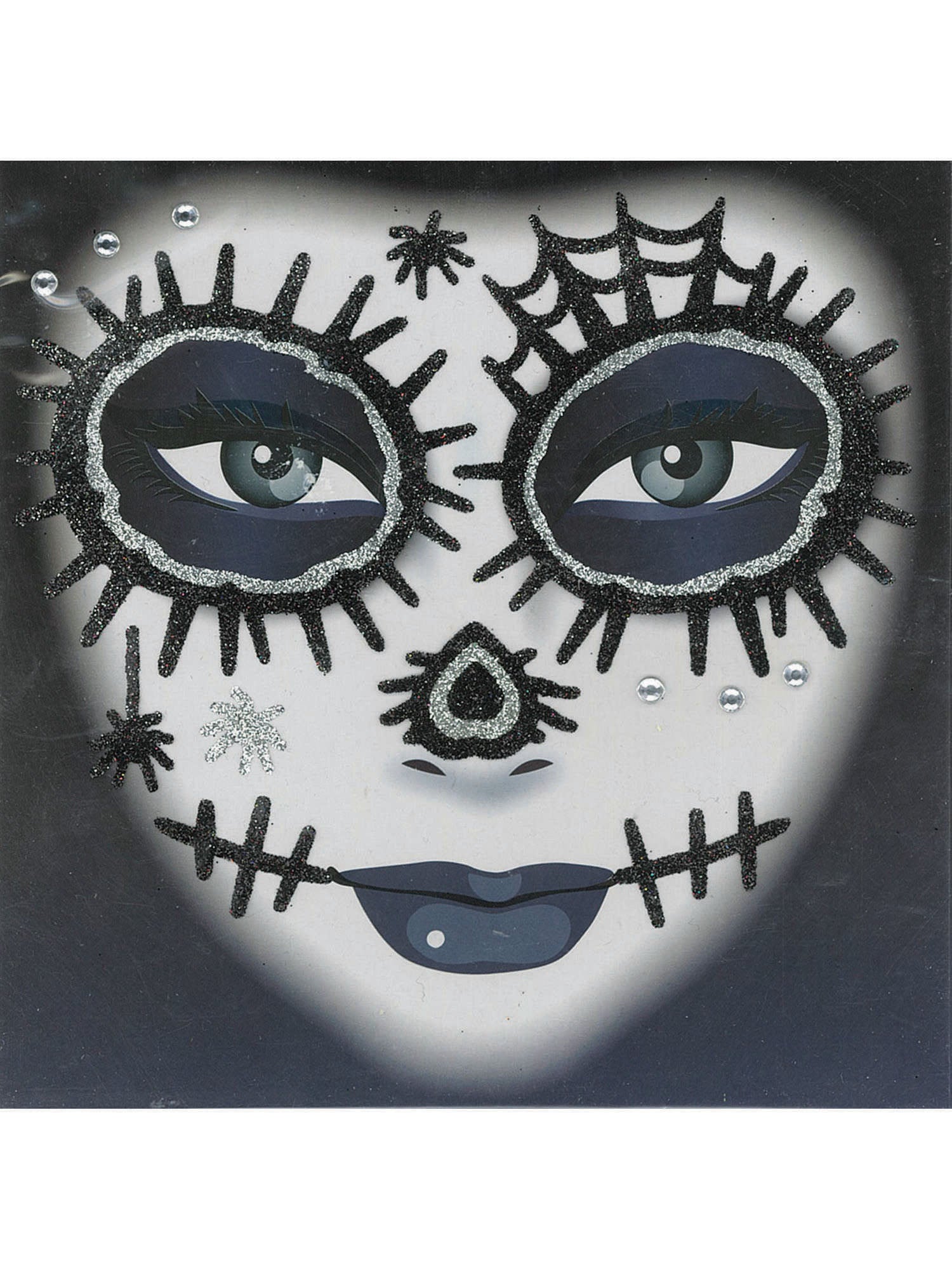 Day Of The Dead Glitter Tattoo Black (On Hold) 1