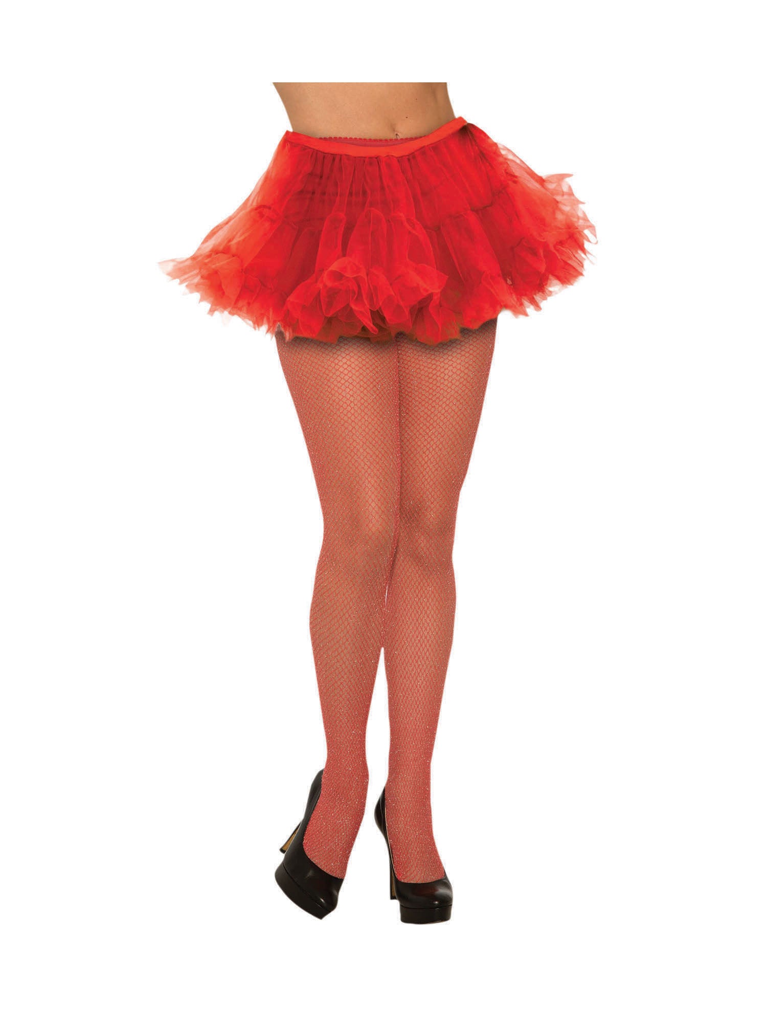 Fishnet Stockings Glitter Red 1