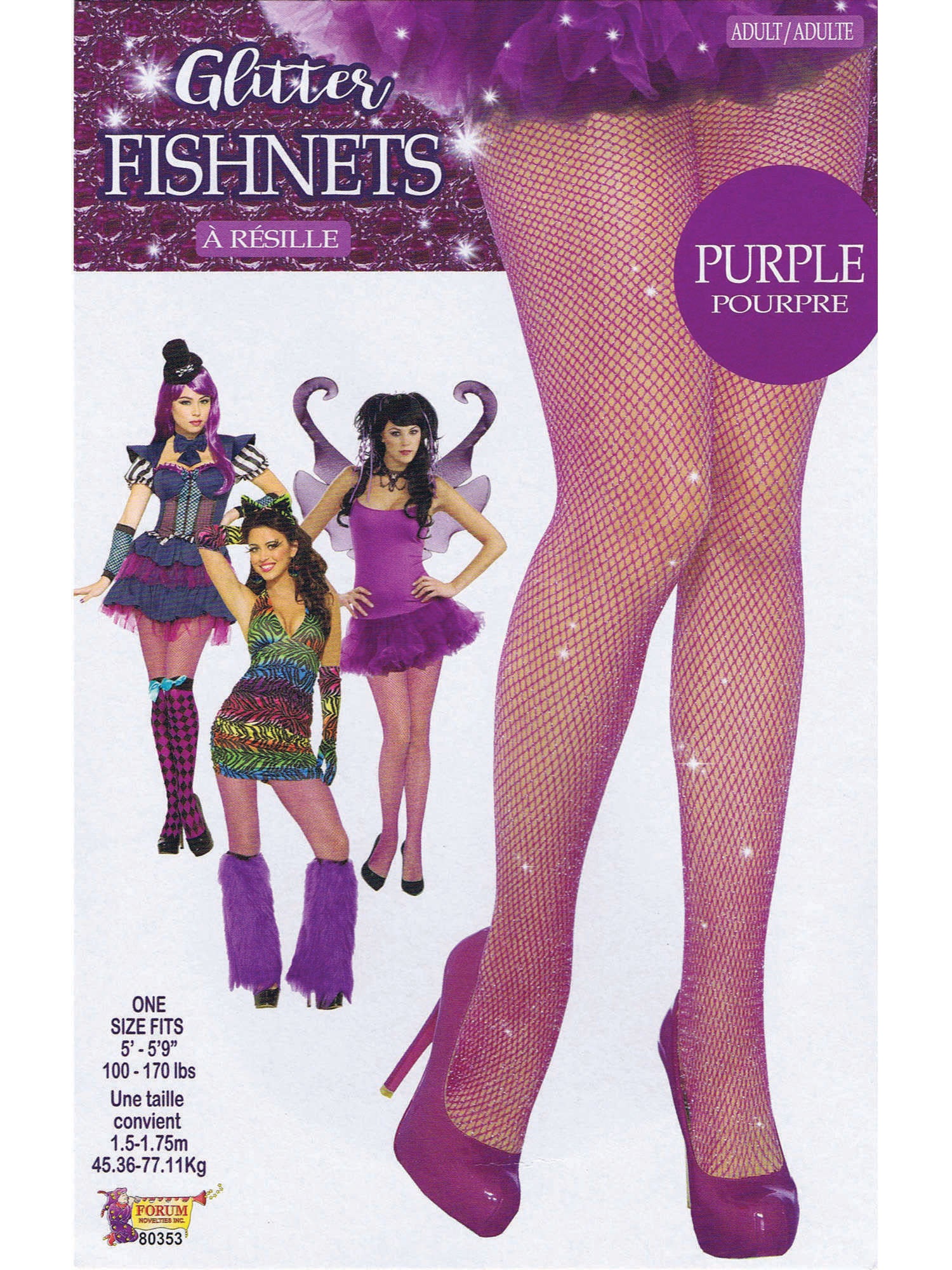 Fishnet Stockings Glitter Purple 2