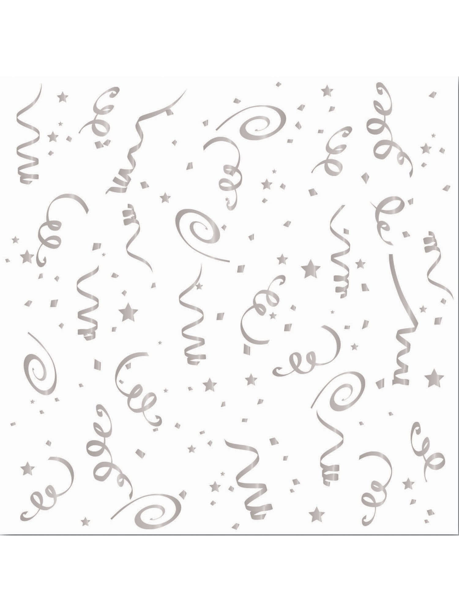 Silver Confetti Napkins Lge. ( 16 Pack) 1