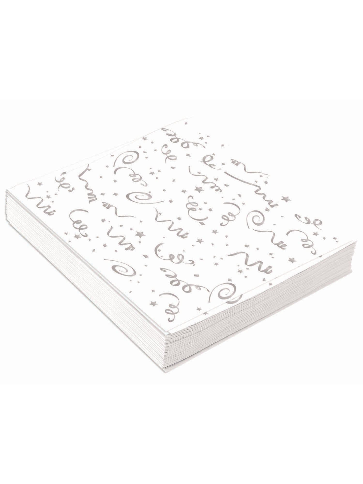 Silver Confetti Napkins Lge. ( 16 Pack) 2
