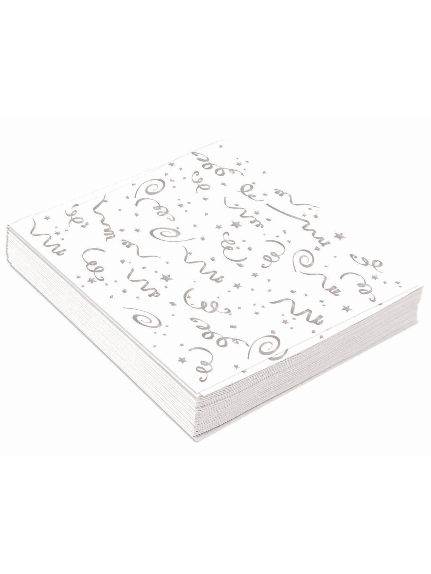 Silver Confetti Napkins Lge. ( 16 Pack) 3