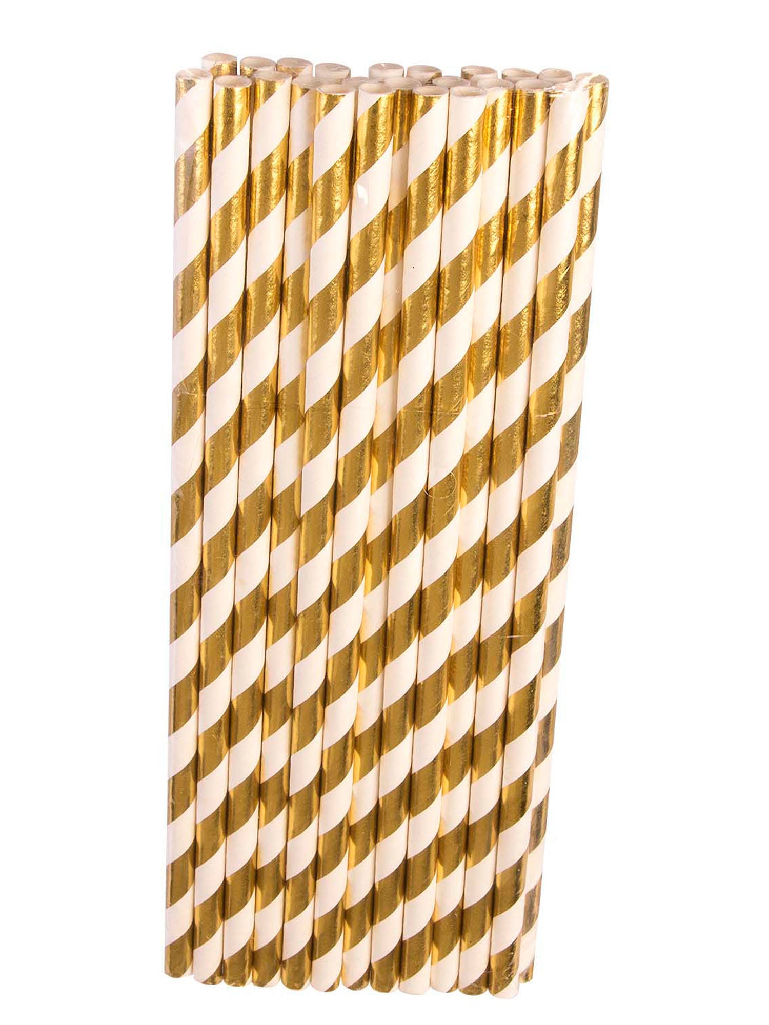 Gold/White Paper Straws ( 24 Pack) 1
