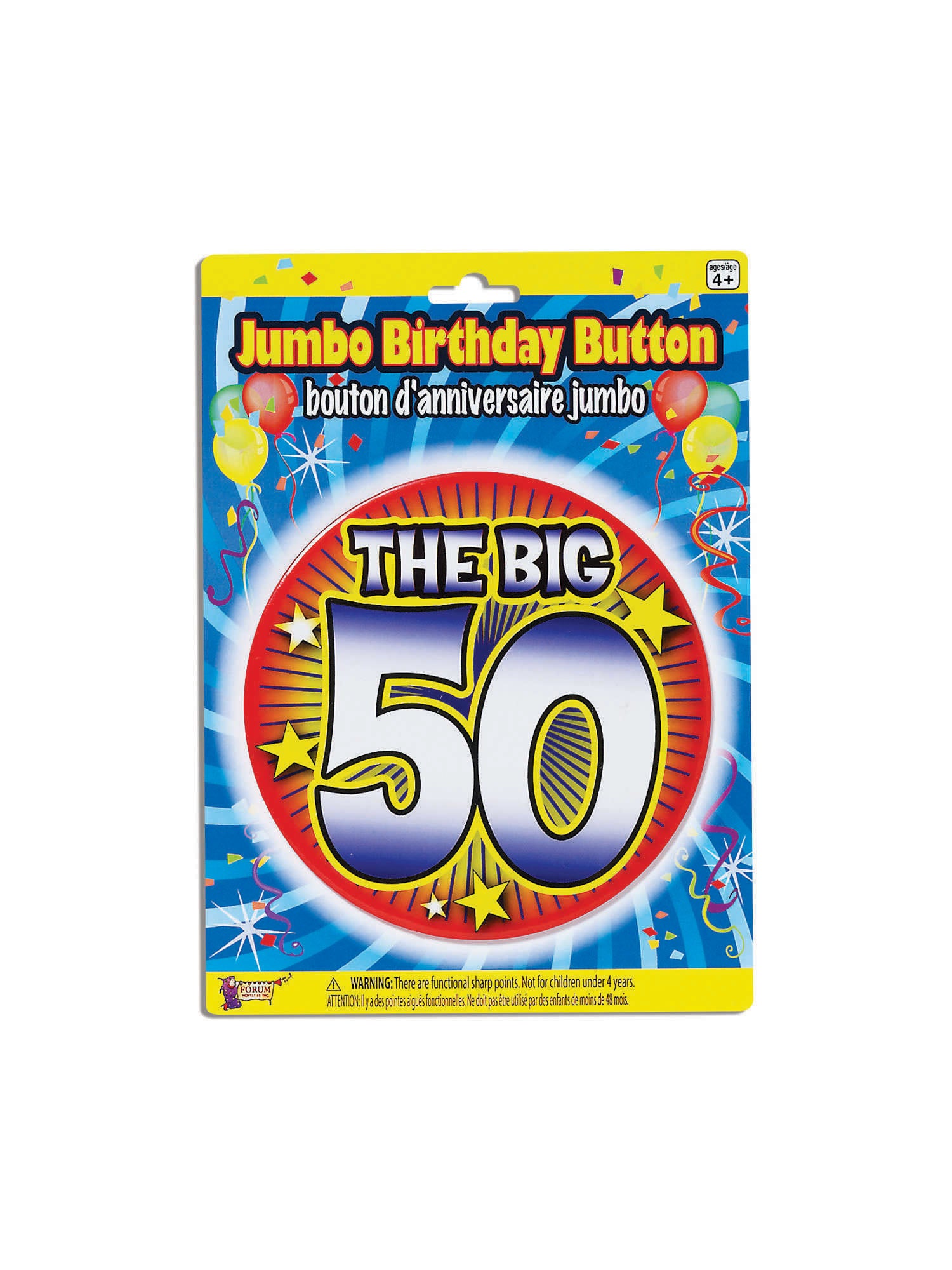 50th Birthday Jumbo Button Pin 1