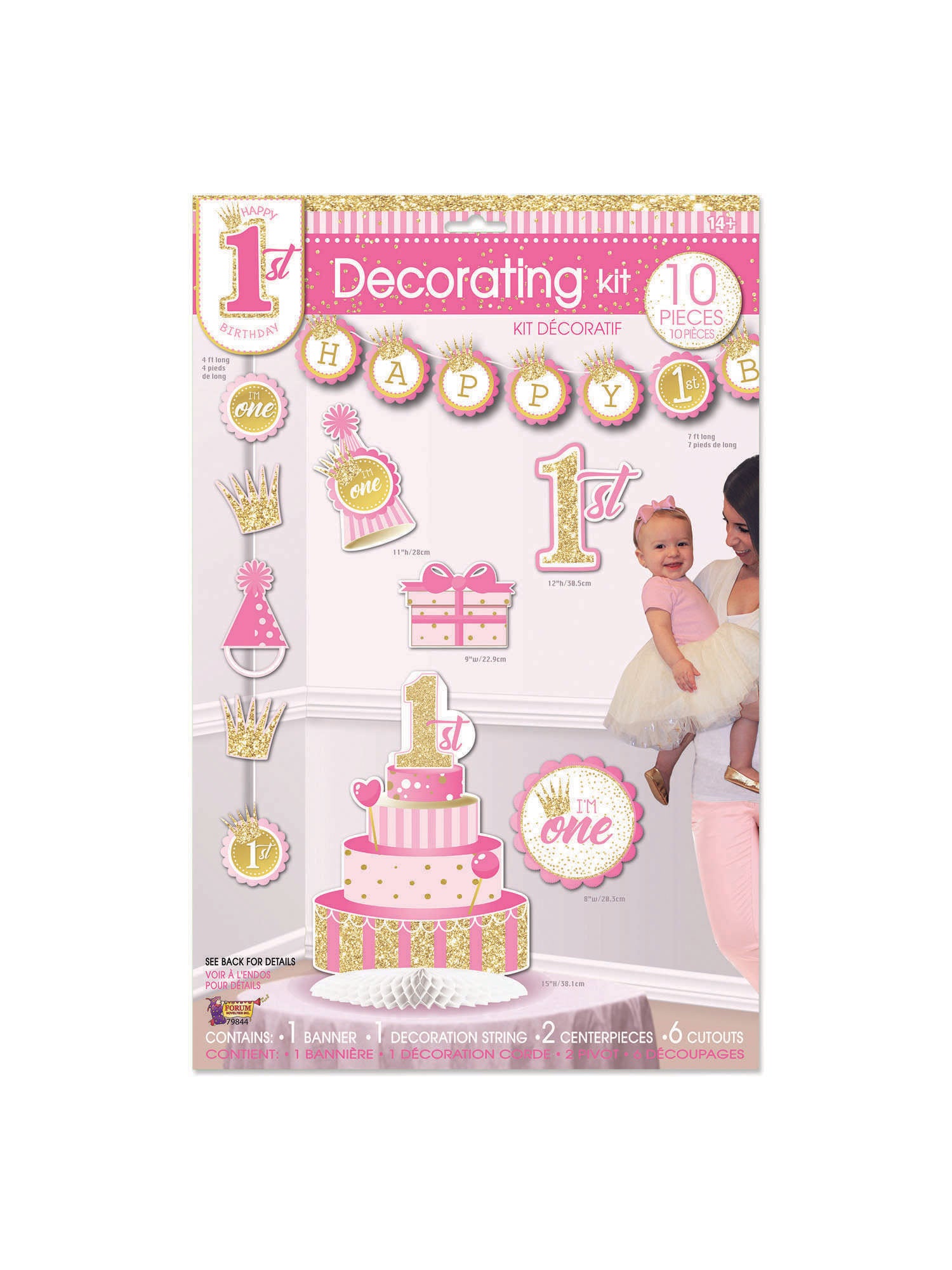 Birthday (1st) Girl Decor Kit 1